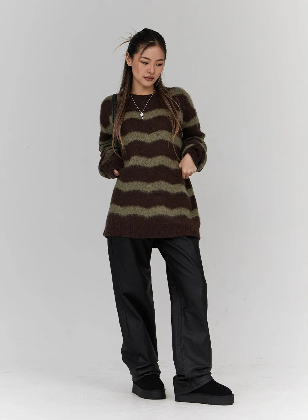 Wavy Stripes Long Knit Unisex CN23 sold by Lewkin product image thumbnail 3