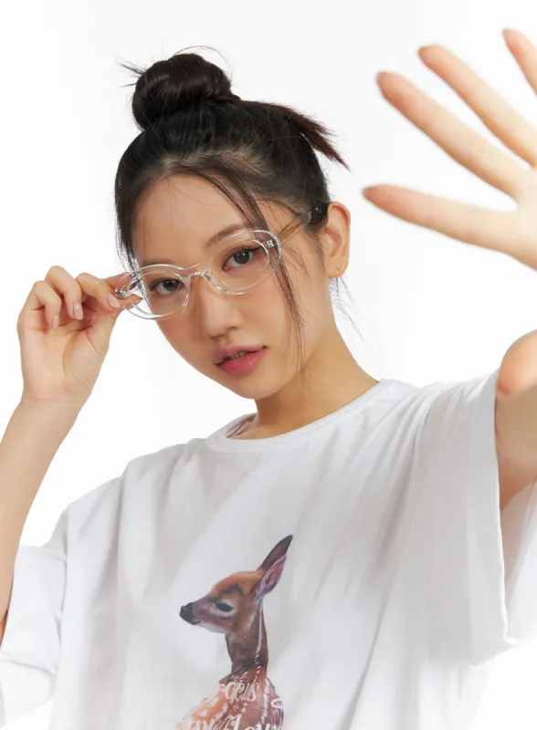 Transparent Frame Glasses IF421 sold by Lewkin