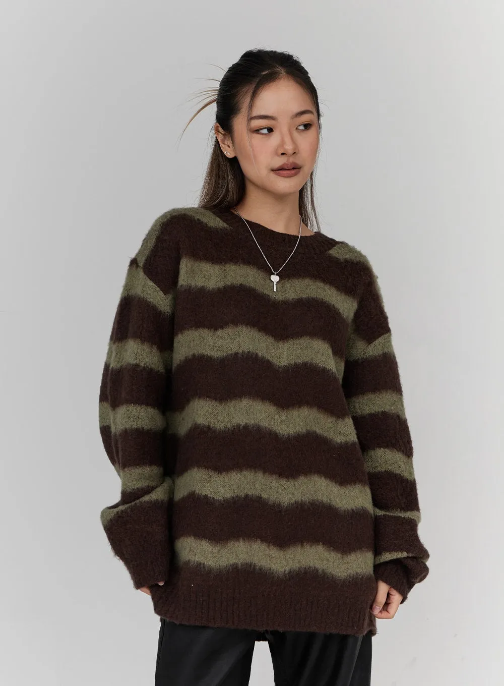 Wavy Stripes Long Knit Unisex CN23 sold by Lewkin product image thumbnail 5