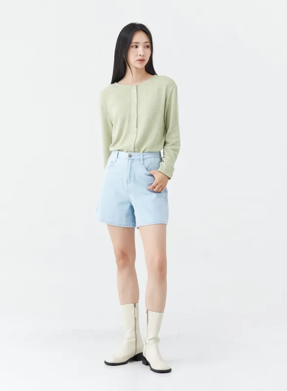 Light Summer Basic Denim Half Pants OG09 sold by Lewkin