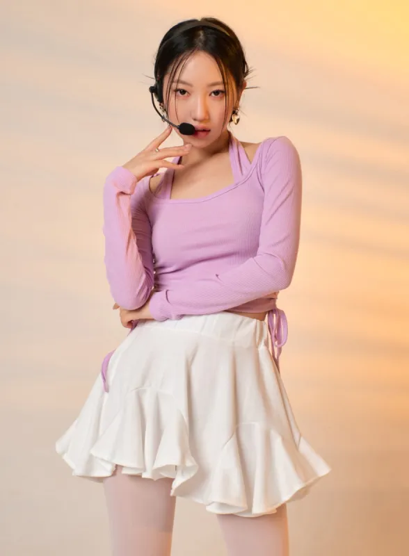 U-Neck Layered Crop Top IJ430 sold by Lewkin