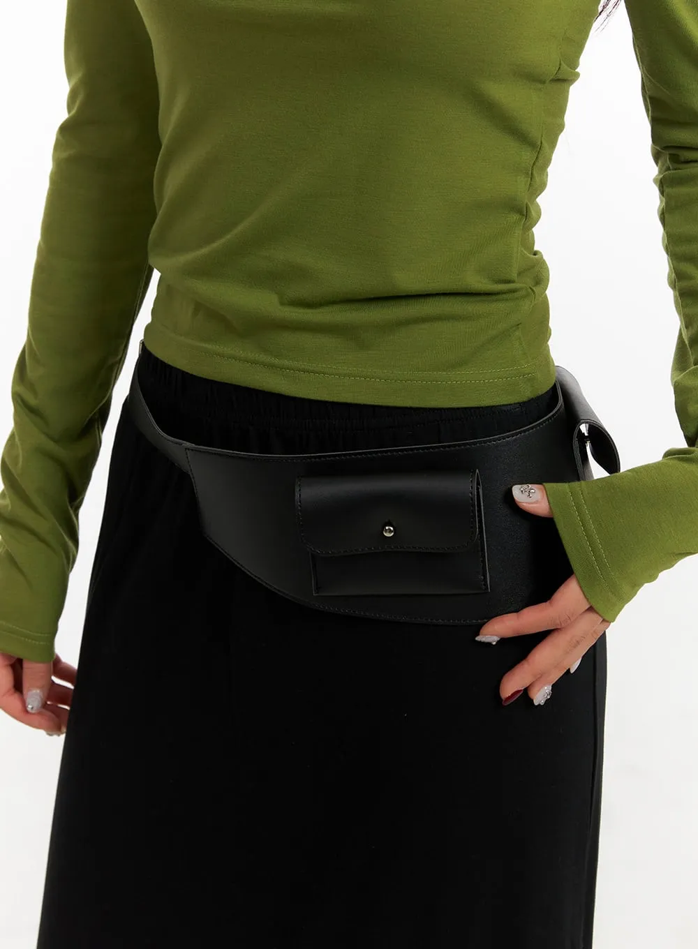 Faux Leather Belt CY403 sold by Lewkin