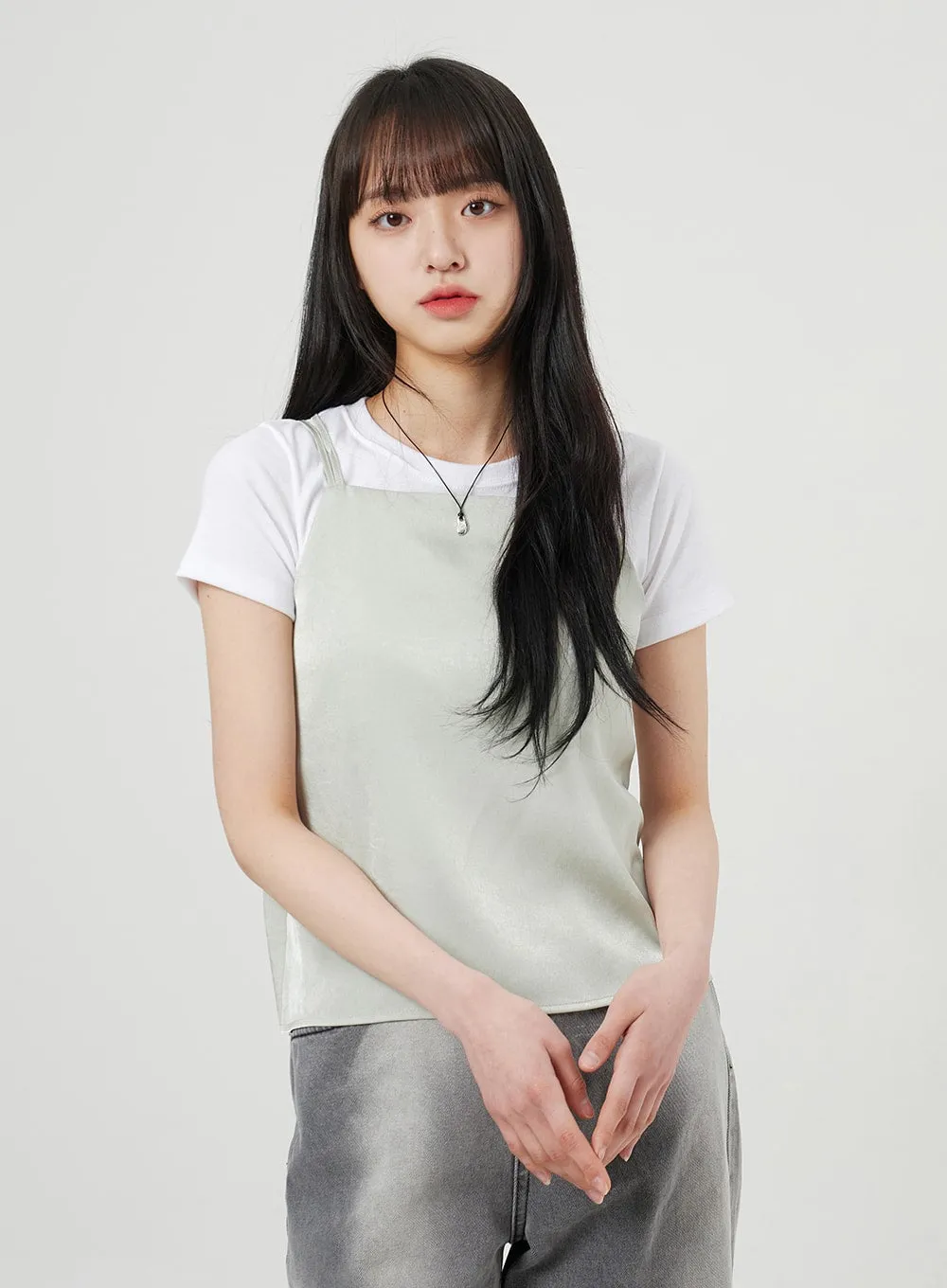 Satin Sleeveless Top OF327 sold by Lewkin product image thumbnail 4