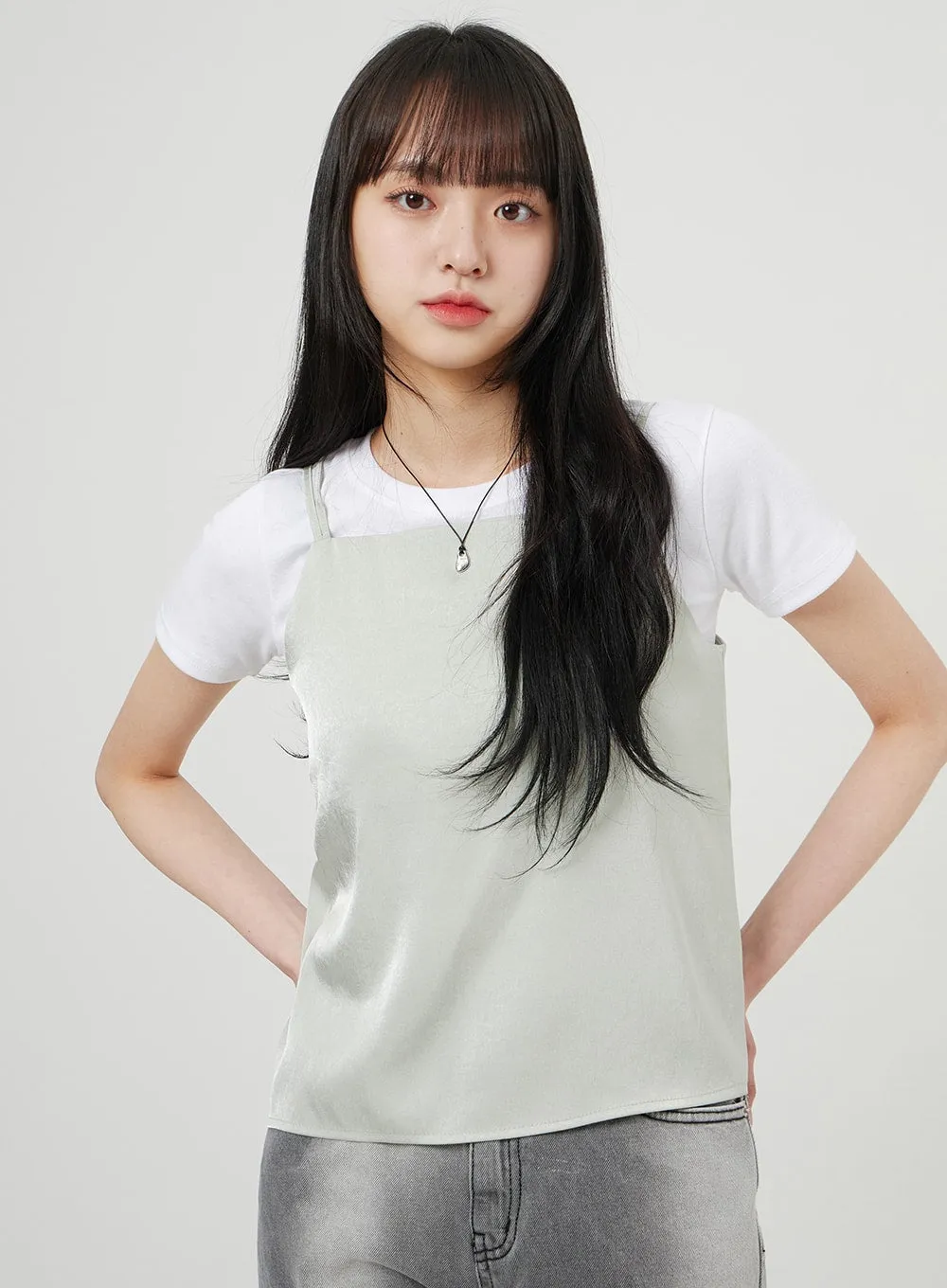 Satin Sleeveless Top OF327 sold by Lewkin product image thumbnail 5