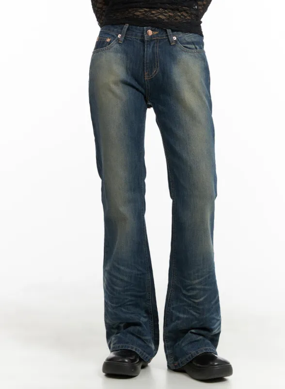 Slim Washed Bootcut Jeans CM426 sold by Lewkin