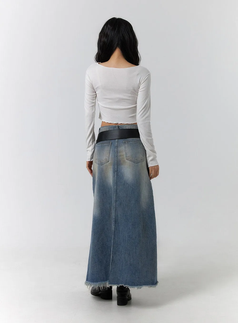 Mixed Texture Long Sleeve Top CF405 sold by Lewkin product image thumbnail 5