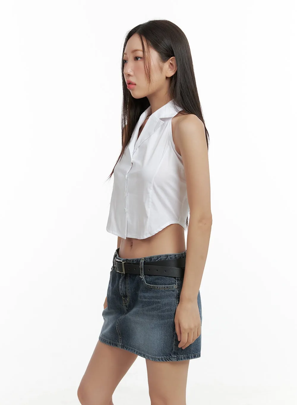 Solid Collar Button Vest CL418 sold by Lewkin product image thumbnail 4