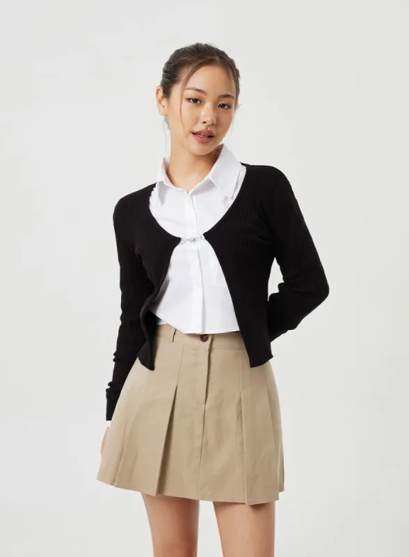 Ribbed Knit Cardigan CM303 sold by Lewkin