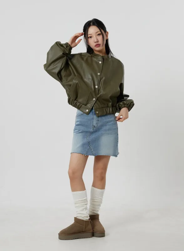 Denim Mini Skirt CF302 sold by Lewkin