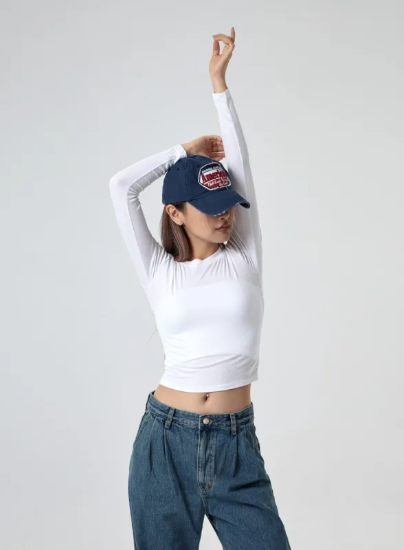 Basic Long Sleeve Crop Tee CG29 sold by Lewkin
