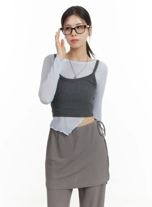 Layered Tank and Long Sleeve Top OA423 sold by Lewkin