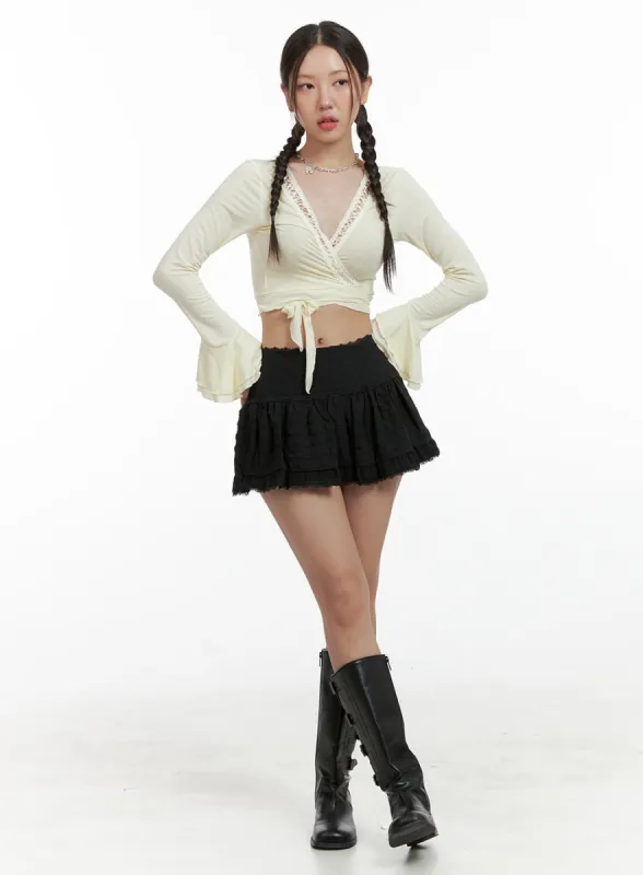 Frilly Lace Mini Skirt OL402 sold by Lewkin