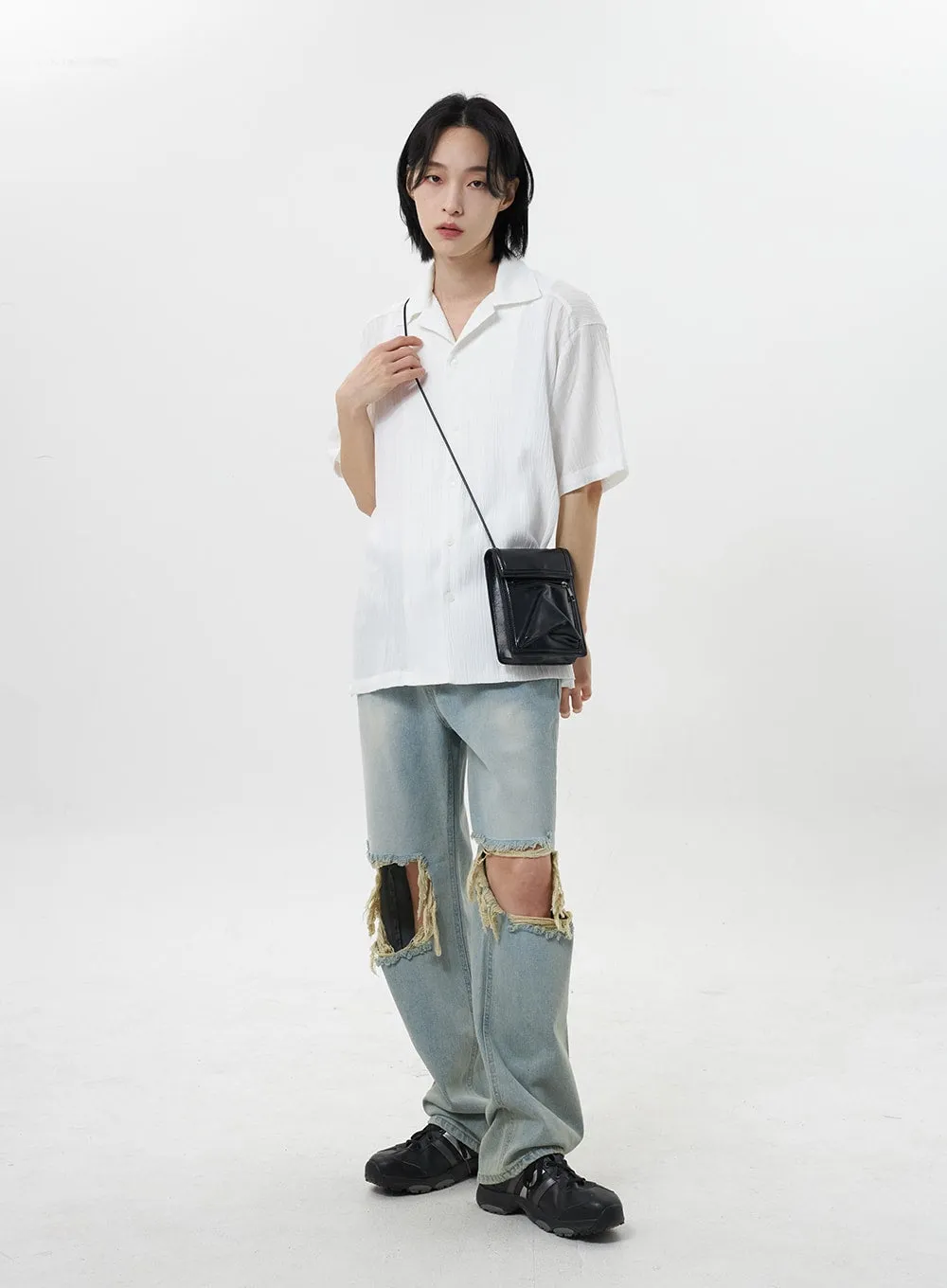 Ripped Knee Jeans Unisex CY319 sold by Lewkin product image thumbnail 4