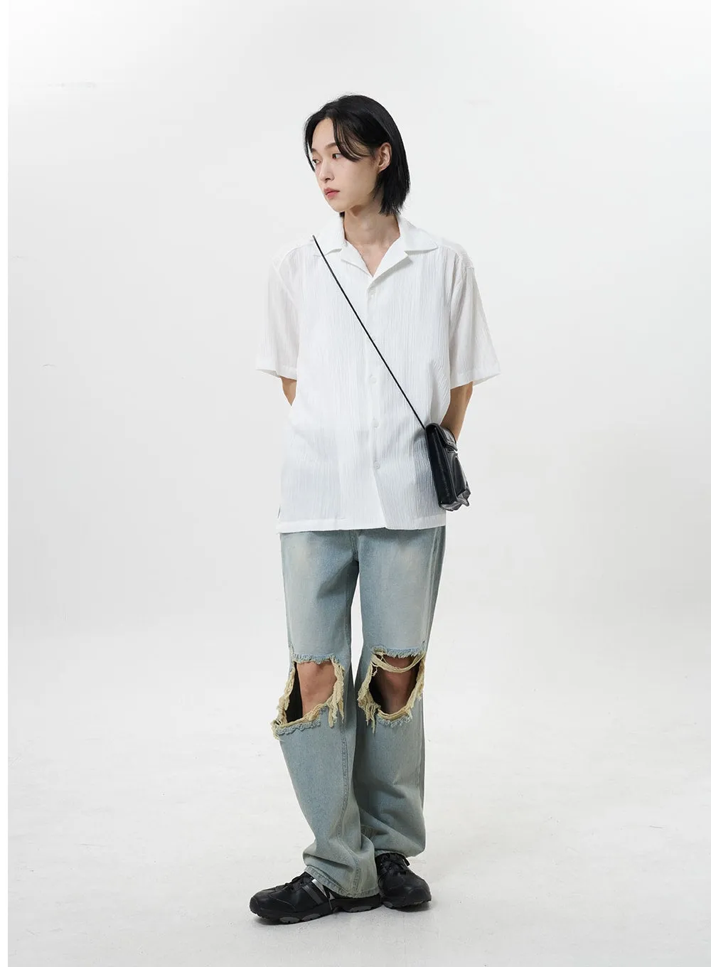 Ripped Knee Jeans Unisex CY319 sold by Lewkin product image thumbnail 3