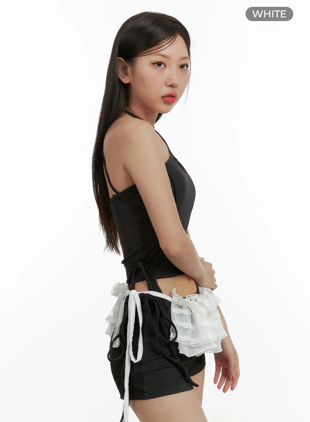 Lace Wrap Mini Skirt Belt CU407 sold by Lewkin product image thumbnail 3
