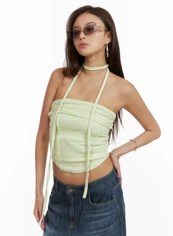 Summer Pastel Tube Top with Thin Scarf Set CY431 sold by Lewkin