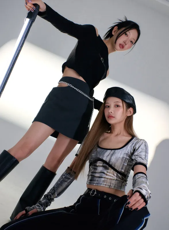 Cut Out Side Mini Skirt BD23 sold by Lewkin