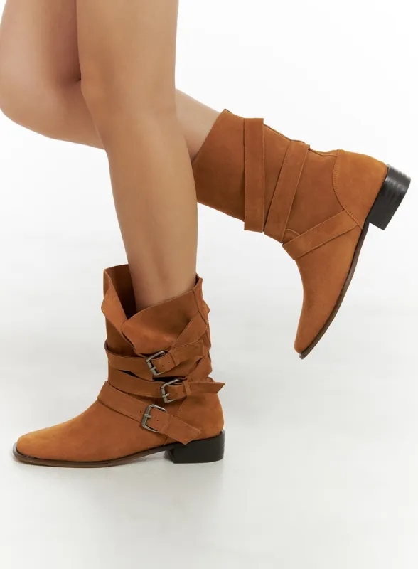 Suede Buckle Ankle Boots CM421 sold by Lewkin