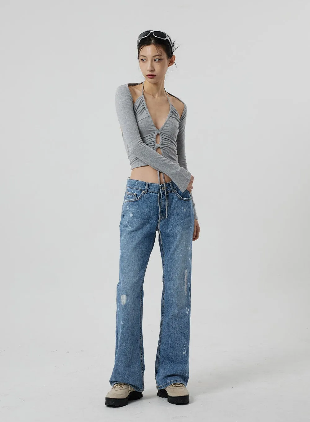Low Rise Bootcut Jeans CF309 sold by Lewkin