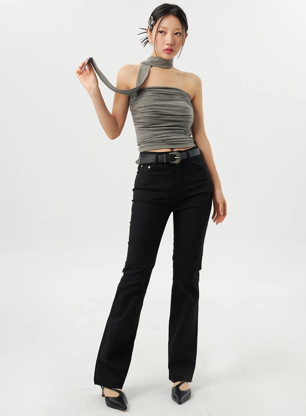 Slim Fit Bootcut Pants CY315 sold by Lewkin