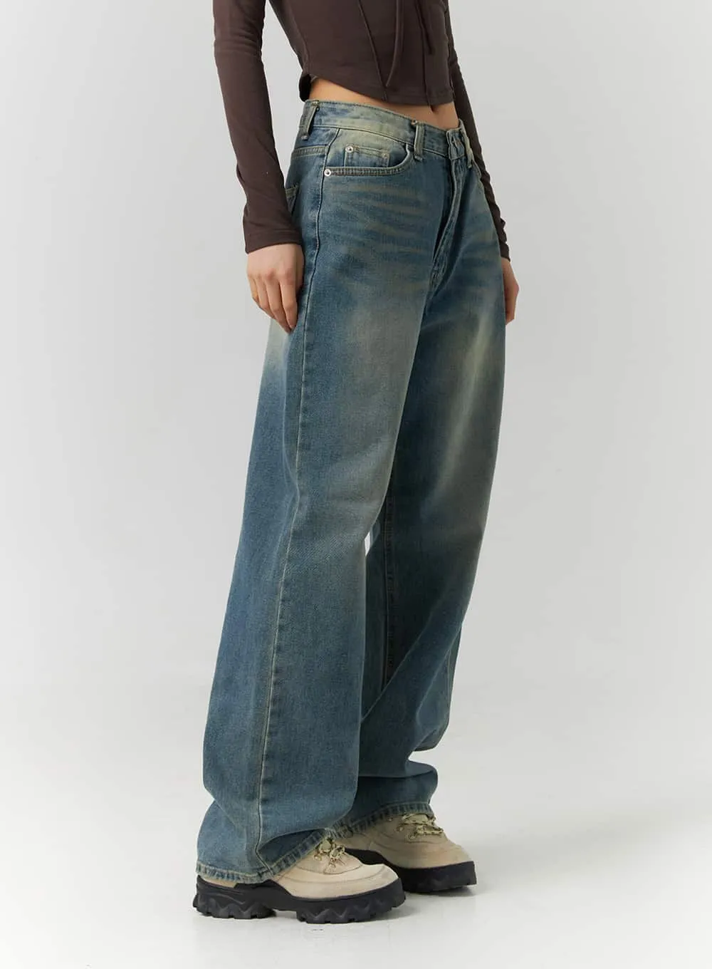 Low-Rise Wide Denim Streetwear ID305 sold by Lewkin product image thumbnail 4