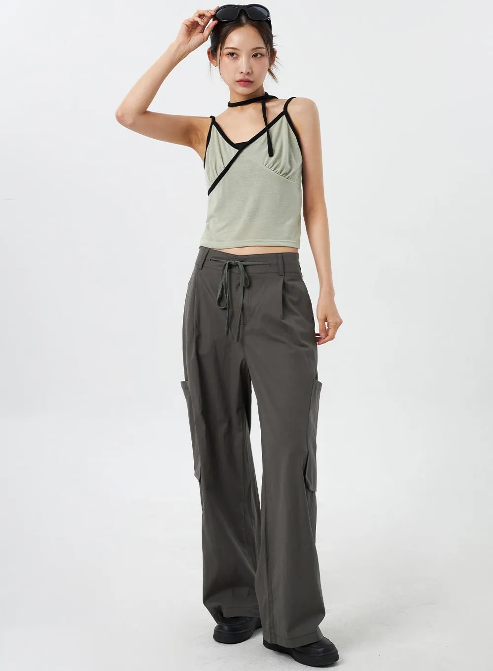 Pocket Wide Track Pants CY303 sold by Lewkin