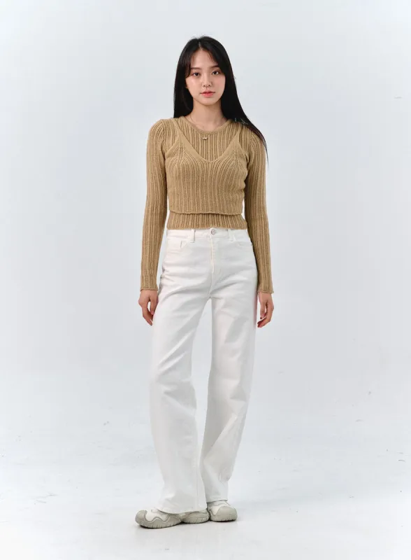 Straight Leg Jeans OO319 sold by Lewkin