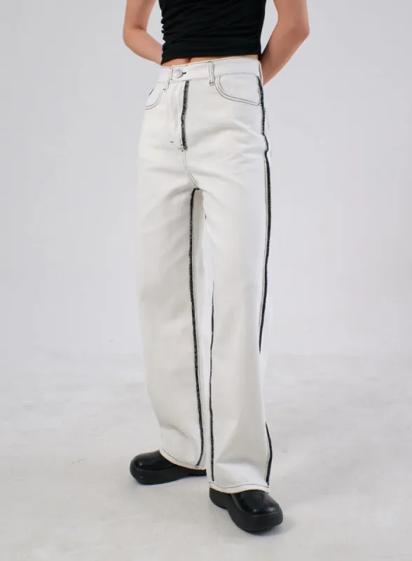 Two Color Cotton Pants IA304 sold by Lewkin