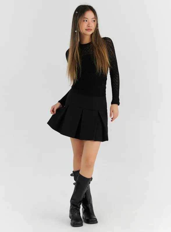 Pleated Mini Skirt CN313 sold by Lewkin