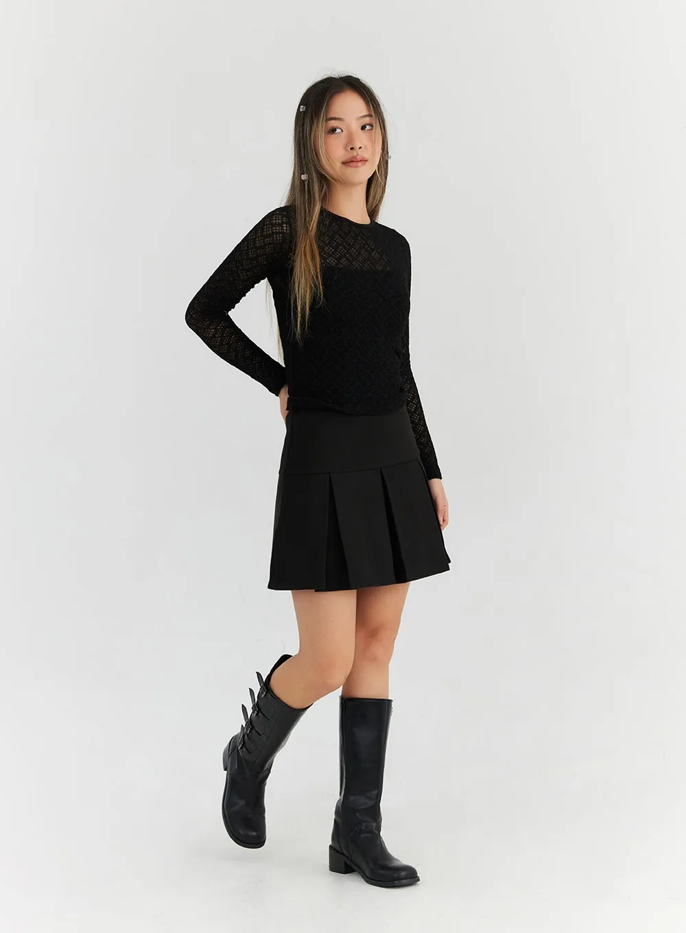 Pleated Mini Skirt CN313 sold by Lewkin product image thumbnail 3