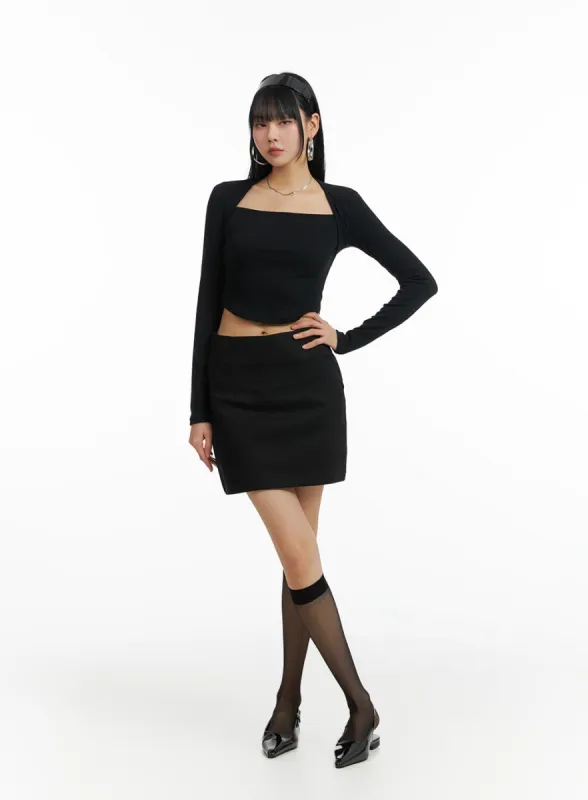 Basic Mini Skirt IF402 sold by Lewkin