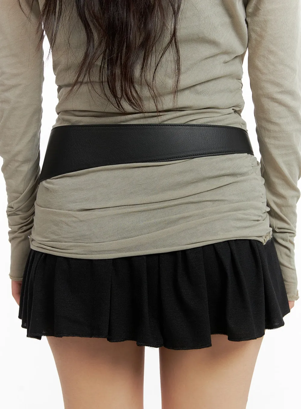 Wide Stylish Leather Belt CM425 sold by Lewkin product image thumbnail 4