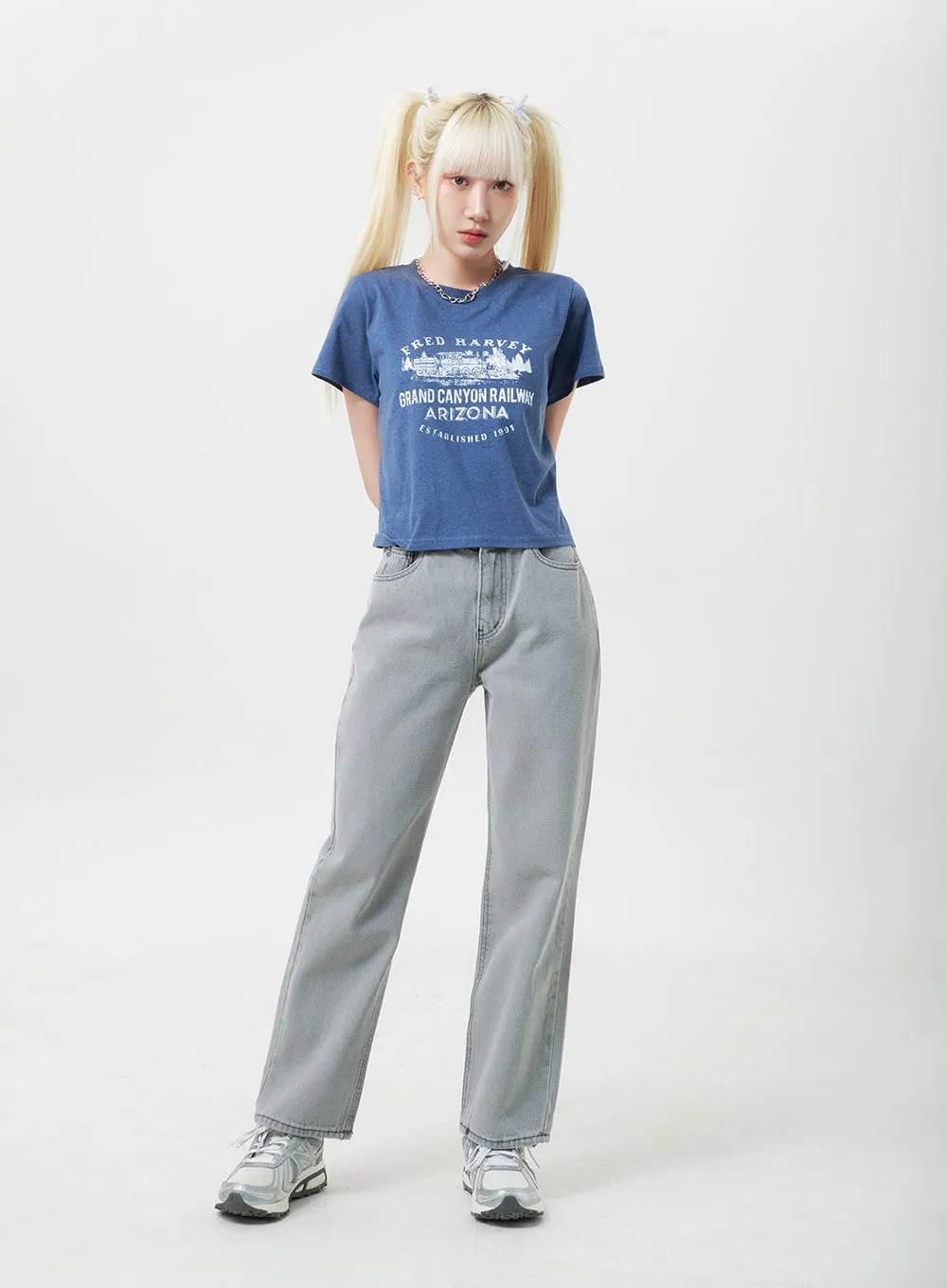 Wide Graphic Tee BU302 sold by Lewkin product image thumbnail 3