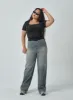 Plus Square Neck Crop T-Shirt IF317 sold by Lewkin