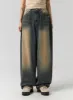 Washed Wide Leg Denim Jeans CG330 sold by Lewkin
