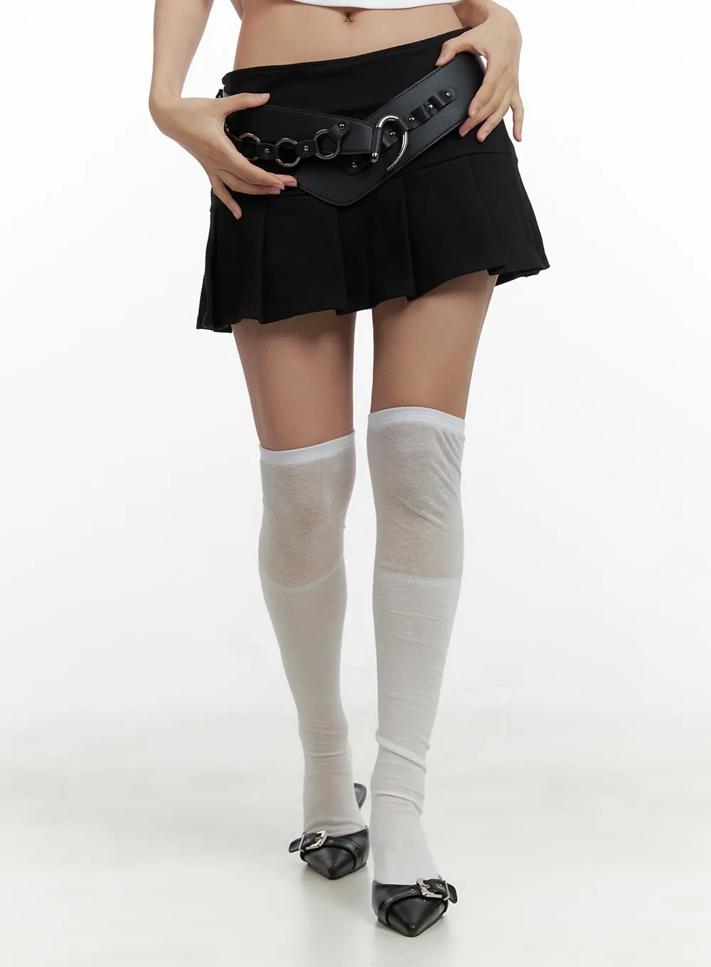 Pleated Mini Skirt CU407 sold by Lewkin