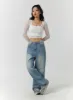 Floral Lace Button Crop Top CF405 sold by Lewkin