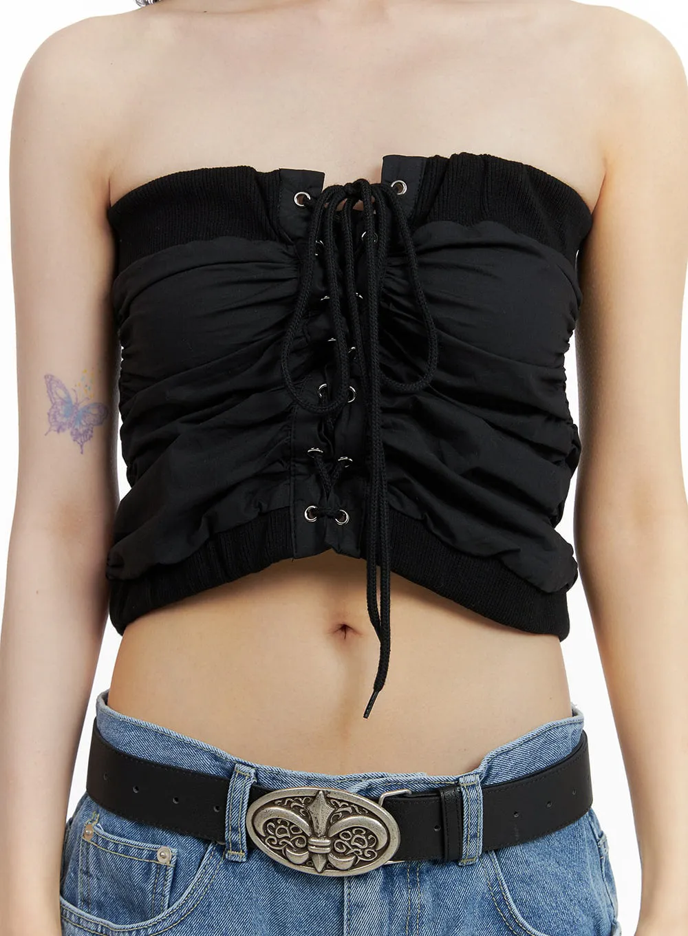 Ruched Corset Tube Top CA419 sold by Lewkin product image thumbnail 4