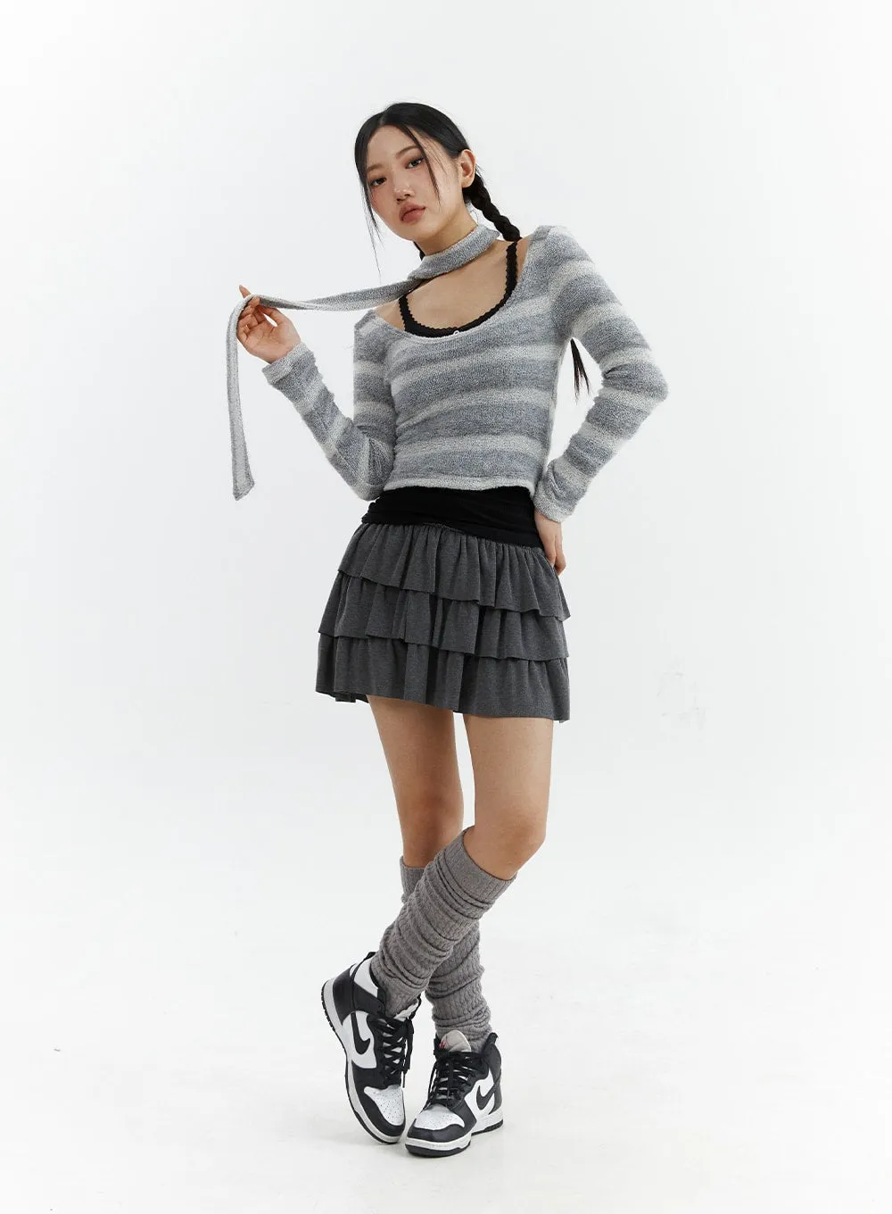 Frill Bandeau Mini Skirt CJ424 sold by Lewkin product image thumbnail 5