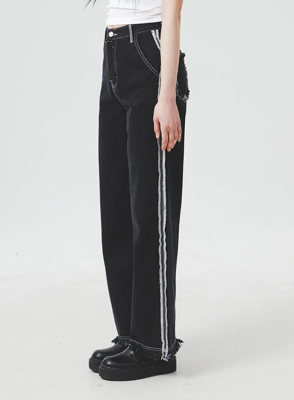 Stitch Detail Jeans BA307 sold by Lewkin product image thumbnail 4