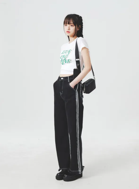 Stitch Detail Jeans BA307 sold by Lewkin