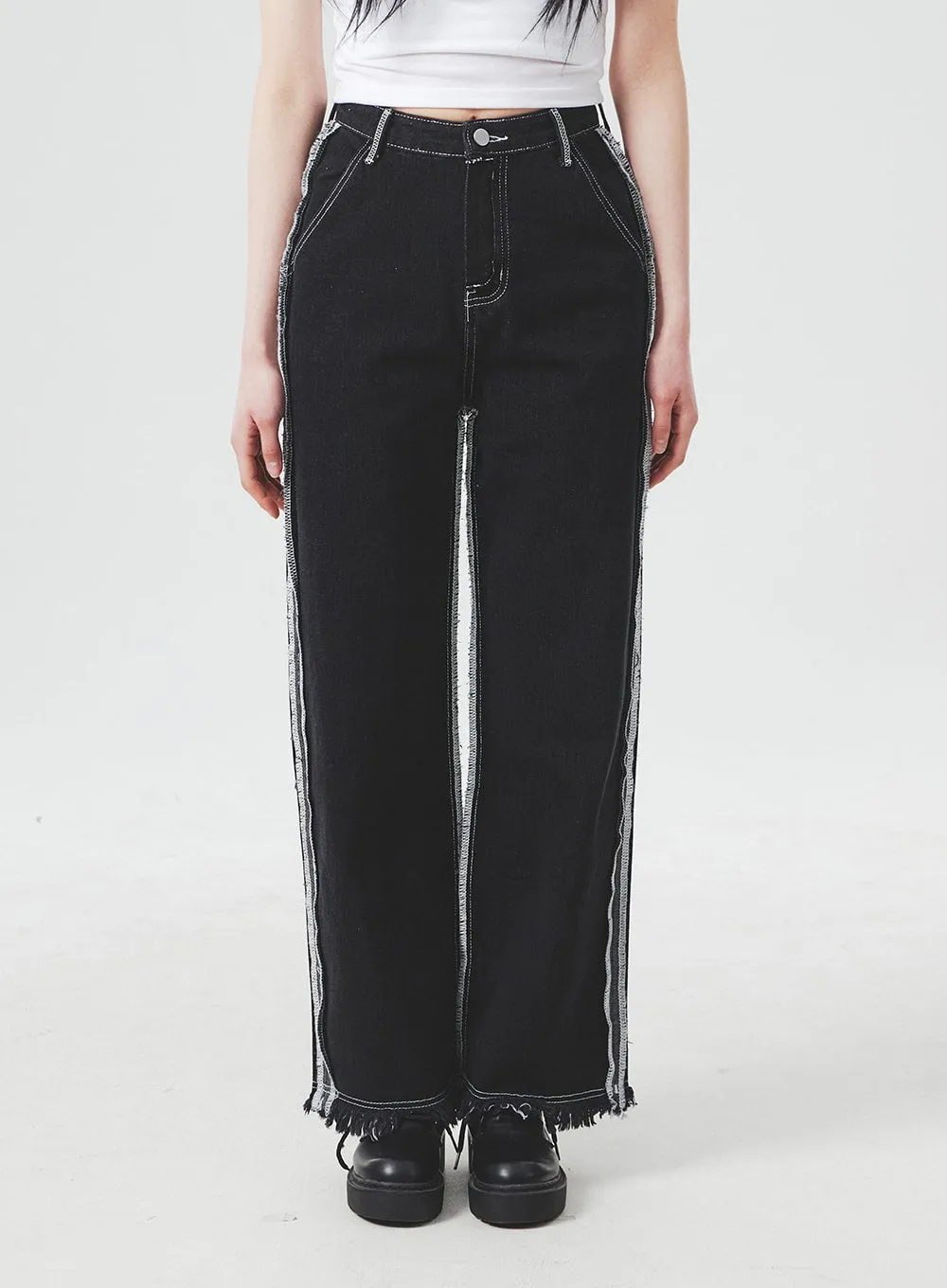 Stitch Detail Jeans BA307 sold by Lewkin product image thumbnail 3