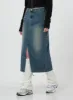 Washing Denim Long Skirt CS19 sold by Lewkin