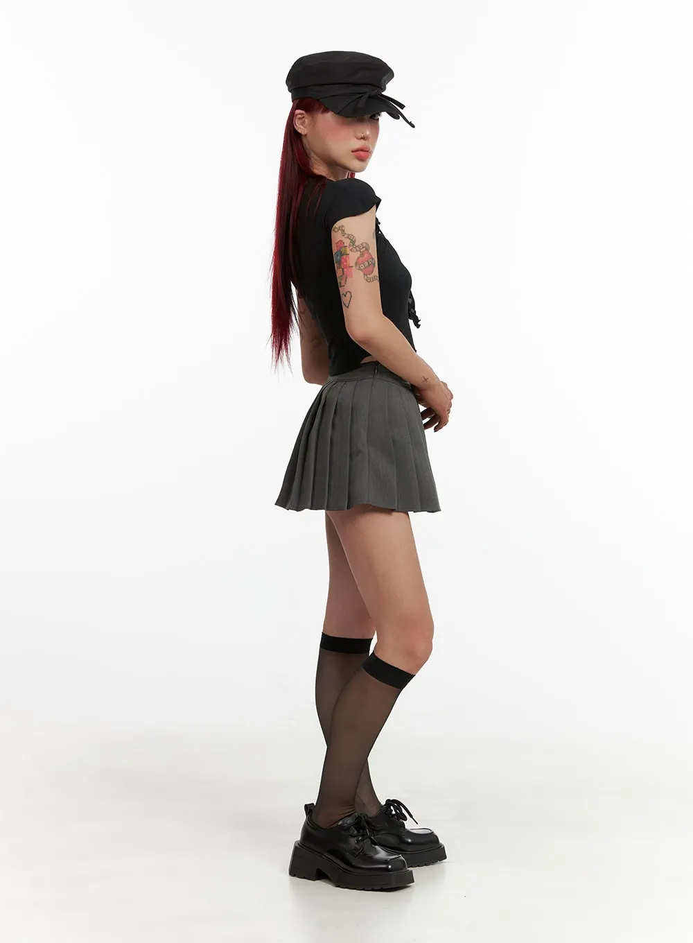 Pleated Mini Skirt CY429 sold by Lewkin product image thumbnail 4