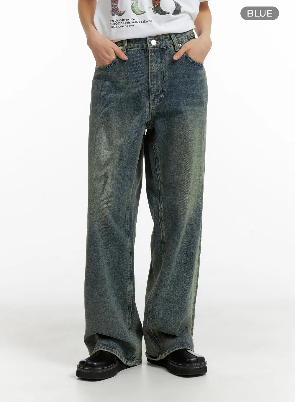 Urban Chic Washed Straight Unisex Jeans CM407 sold by Lewkin product image thumbnail 5