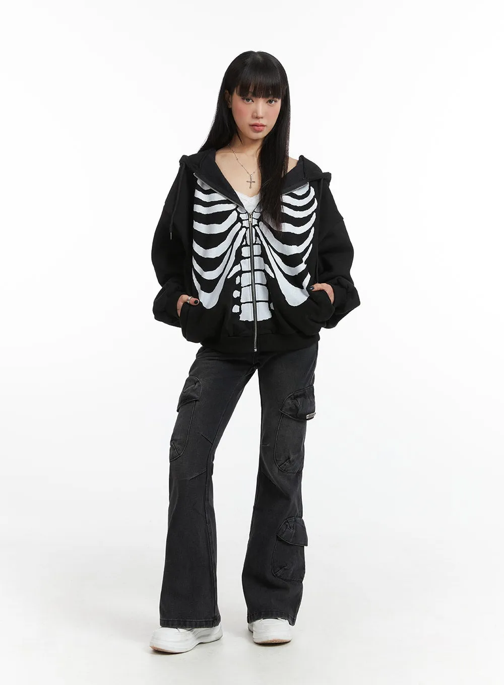 Grunge Chic Cargo Bootcut Jeans IJ410 sold by Lewkin