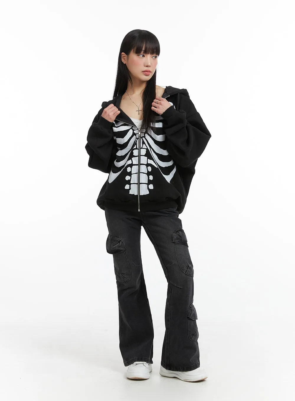 Grunge Chic Cargo Bootcut Jeans IJ410 sold by Lewkin product image thumbnail 3