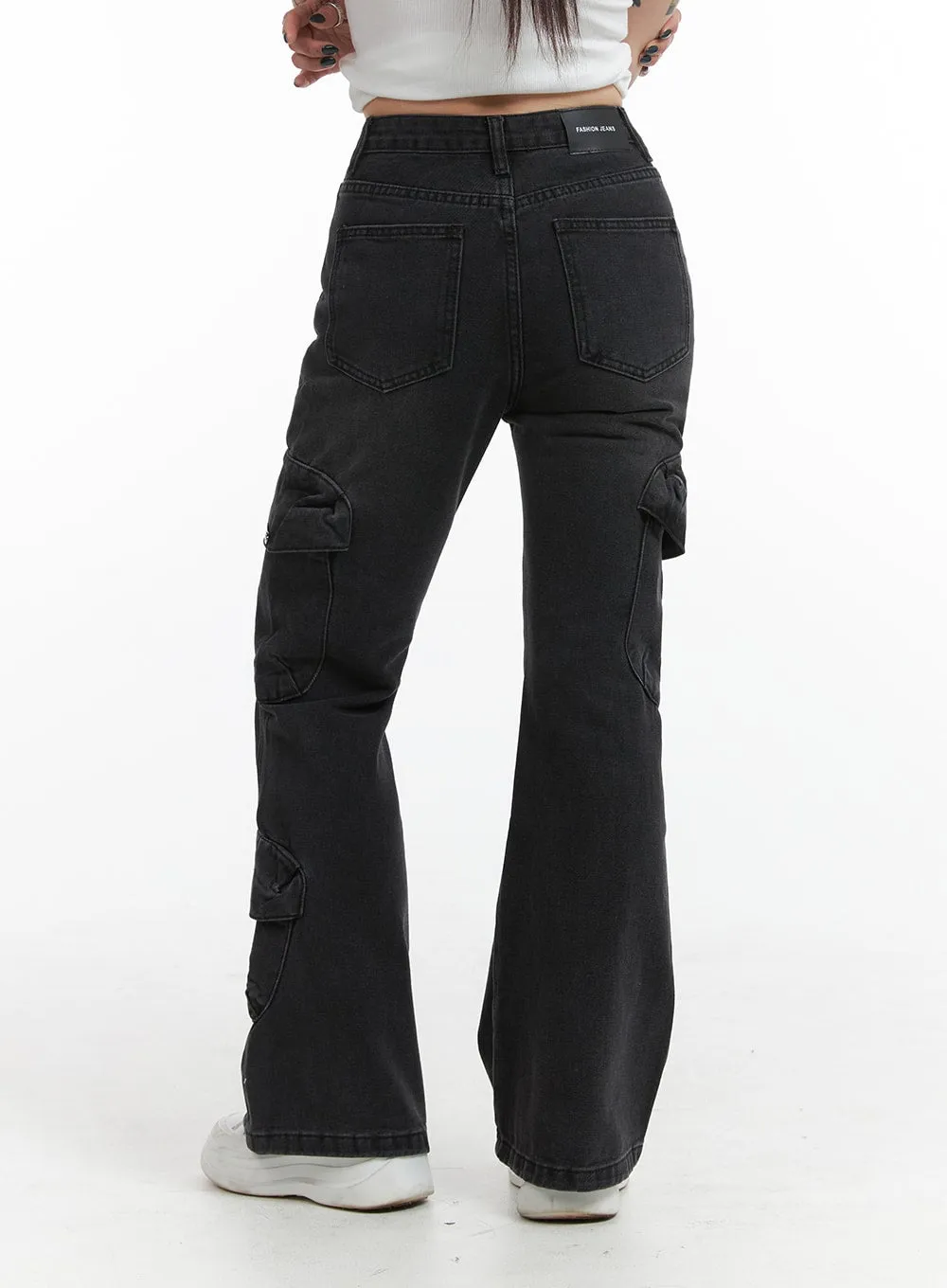 Grunge Chic Cargo Bootcut Jeans IJ410 sold by Lewkin product image thumbnail 5