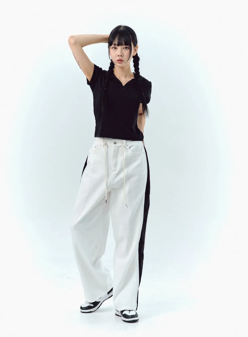 Half Zip-Up Hoodie Tee IL303 sold by Lewkin product image thumbnail 3