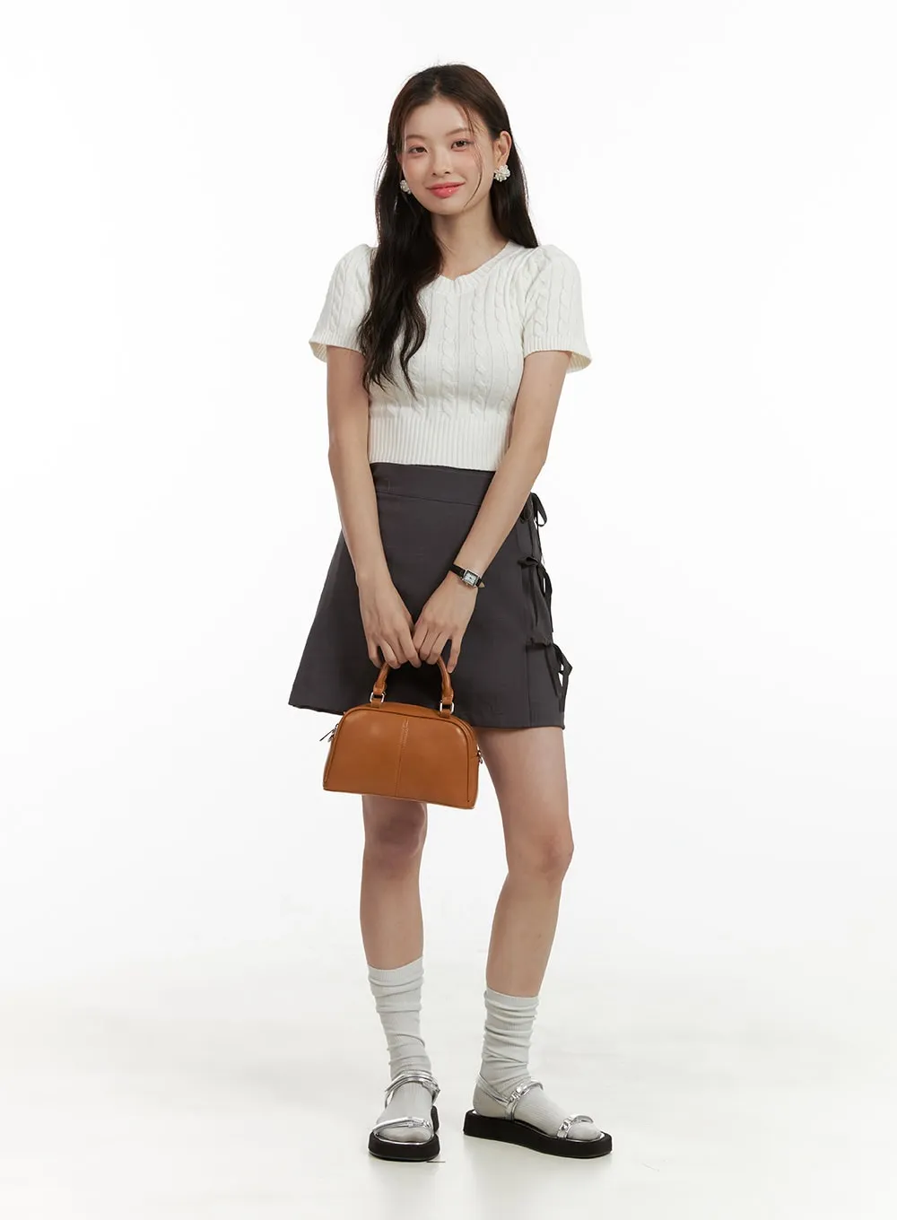 Faux Leather Mini Tote Bag OU411 sold by Lewkin product image thumbnail 5